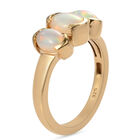 Natürlicher Äthiopischer Opal 3 Stein Ring 925 Silber vergoldet  ca. 1,13 ct image number 3