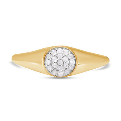 Diamant Ring 925 Silber vergoldet (Größe 17.00) ca. 0,20 ct