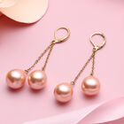 Rosa Muschelperle goldfarben, Ohrringe mit Anhänger image number 1