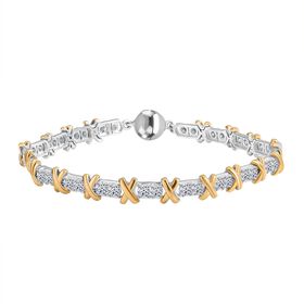 LUXURIANT SGL zertifiziertes SI-GH Labor Diamant 19cm zweifarbiges Armband - 3 ct.