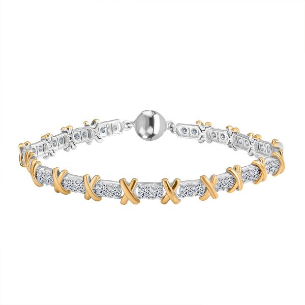 LUXURIANT SGL zertifiziertes SI-GH Labor Diamant 19cm zweifarbiges Armband - 3 ct. image number 0