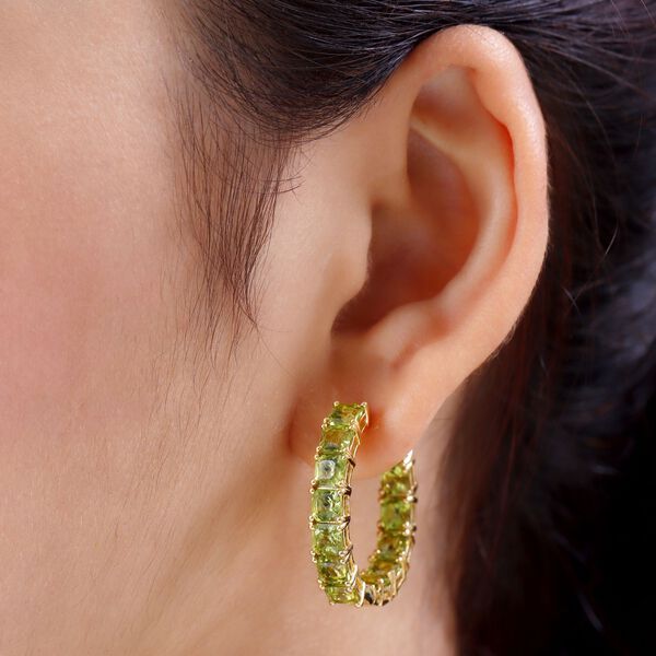 Nat&uuml;rliche Peridot-Creolen image number 3