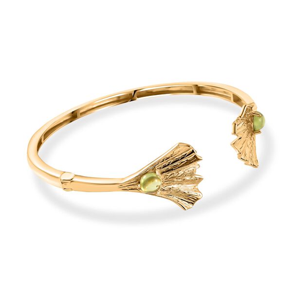 Giuseppe Perez AA Peridot, Kanchanaburi Blauer Saphir Armreif ca. 19 cm 925 Silber Gelbgold Vermeil ca. 2,07 ct. image number 4