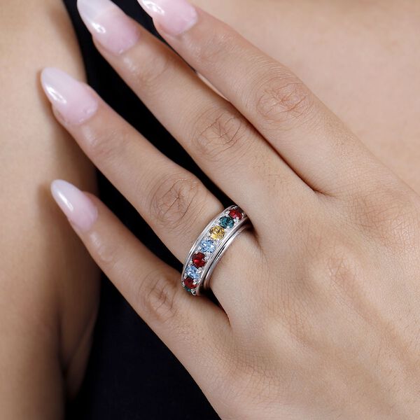 J Francis gefertigt mit SWAROVSKI- Mehrfarbiger Swarovski Kristall Spinning-Ring image number 3