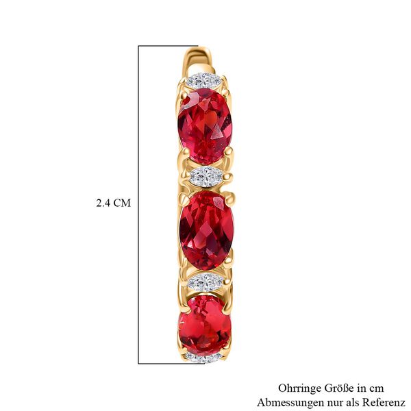 D’Joy Labor Padparadscha Saphir und Moissanit Ohrringe - 4 ct. image number 5