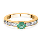 AAA Smaragd und weißer Zirkon-Ring, 925 Silber vergoldet  ca. 0,55 ct image number 0
