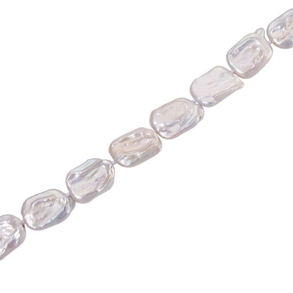 D'Joy Weiße Keshi Perle Halskette ca. 50 cm 925 Silber vergoldet image number 4