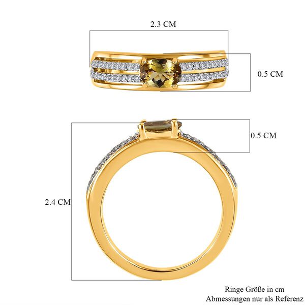 AA nat&uuml;rlicher, goldener Tansanit und Zirkon-Ring - 1,11 ct. image number 7