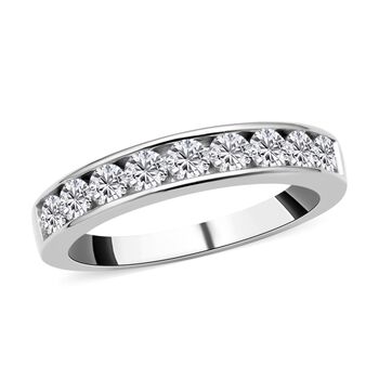 Moissanit-Ring, 925 Silber Platin  ca. 0,84 ct