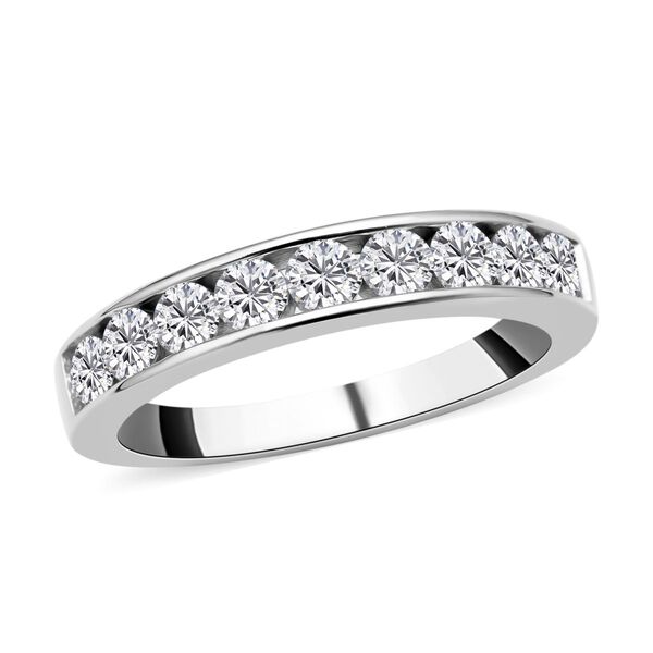 Moissanit-Ring, 925 Silber Platin ca. 0,84 ct image number 4