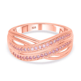 Natürlicher, rosa Diamant Ring, 925 Silber Roségold Vermeil (Größe 16.00) ca. 0.20 ct
