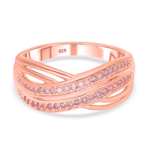 Natürlicher, rosa Diamant Ring, 925 Silber Roségold Vermeil (Größe 16.00) ca. 0.20 ct image number 0
