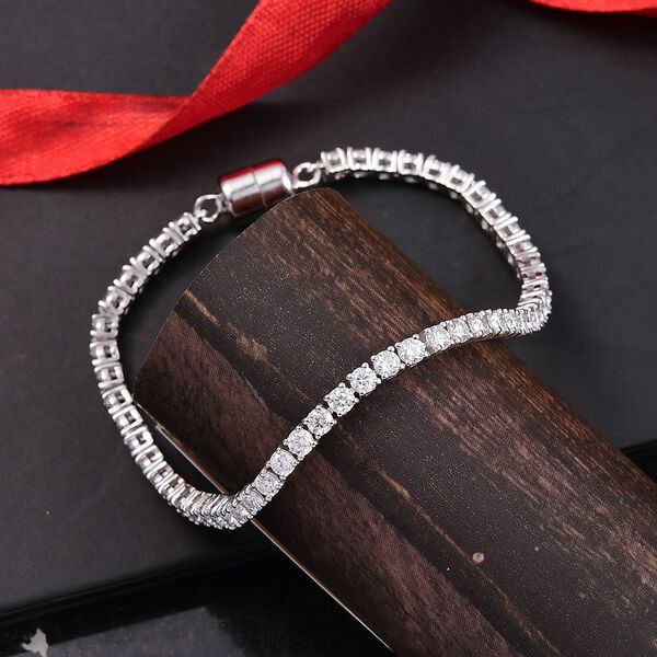 DAS GR&Ouml;&szlig;TE MOISSANIT ANGEBOT - D'Joy Moissanit Armband ca. 18 cm 925 Silber rhodiniert ca. 4.94 ct image number 2