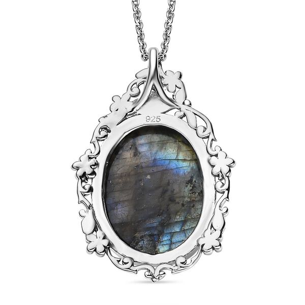 Labradorit Anhänger mit 50cm Kette - 16,58 ct. image number 6