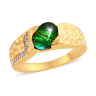 Kanadischer Ammolit und Zirkon Ring 925 Silber Gelbgold Vermeil  ca. 1,22 ct image number 3