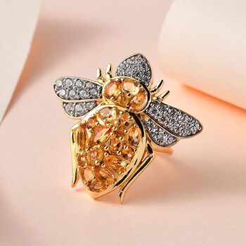 GP Italian Garden Kollektion- AA Citrin und Zirkon-Ring - 3,43 ct.