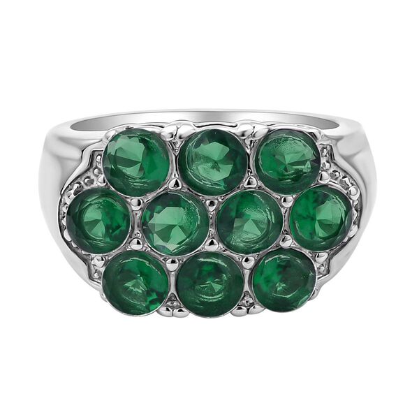 Gr&uuml;ner Zirkonia Ring, 316L Edelstahl (Gr&ouml;&szlig;e 16.00) ca. 2.00 ct