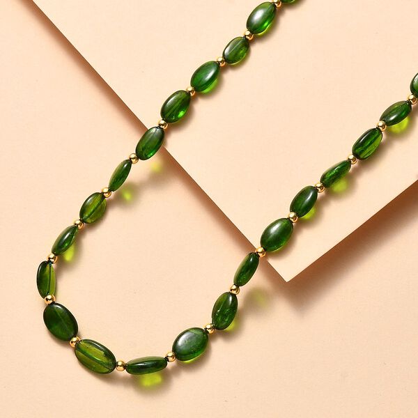 AA nat&uuml;rliche Chromdiopsid Halskette, 45cm - 40 ct. image number 2