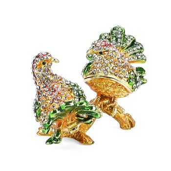 Zwei V&ouml;gel-Design Schmuckdose, 8x5cm, Mehrfarbig