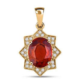 AAA Honig Granat und Diamant Anhänger in 417 Gold - 3,85 ct.