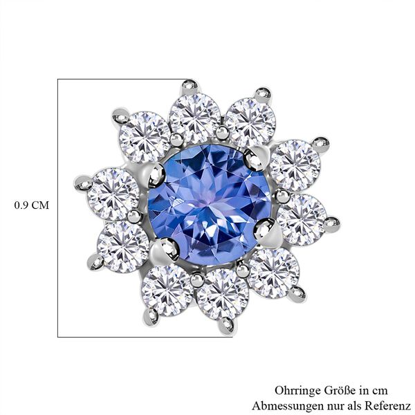 Tansanit und Zirkon Ohrstecker - 1,09 ct. image number 6