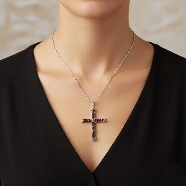 EverTrue AA roter Granat Anhänger mit 50cm Kette - 5,70 ct. image number 2