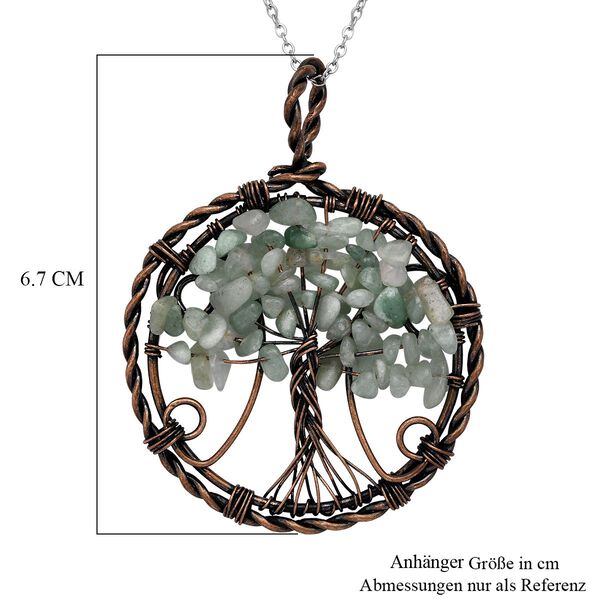 Gr&uuml;ner Aventurin-Anh&auml;nger mit 50+5cm Kette - 37,60 ct. image number 6