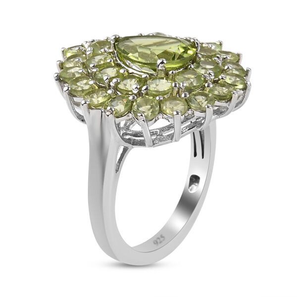 Nat&uuml;rlicher Peridot Ring 925 Silber platiniert  ca. 4,61 ct image number 6