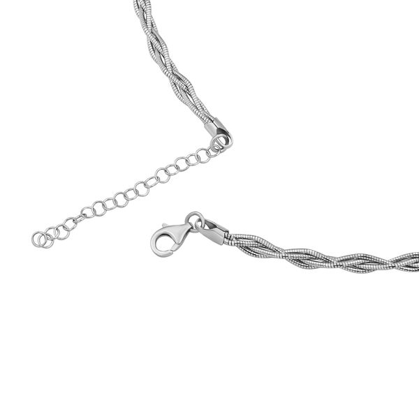 Italienische Feder-Omega-Kette, ca. 45 cm, 925 Silber rhodiniert ca. 13,43g image number 3