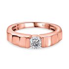 Moissanit Ring, 925 Silber Roségold Vermeil, (Größe 17.00) ca. 0.43 ct