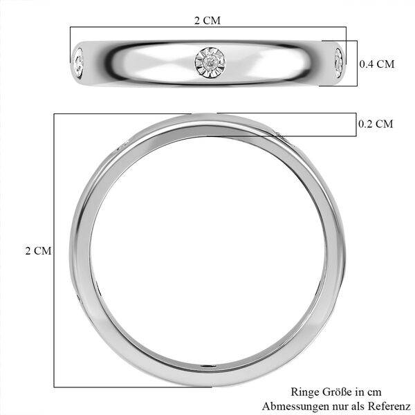 Diamant P Bandring, 925 Silber rhodiniert image number 7