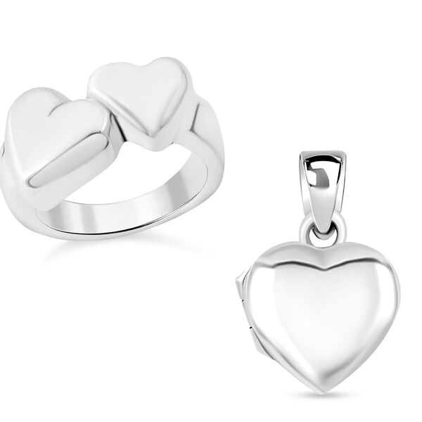 Herz Ring und Medaillon-Anh&auml;nger