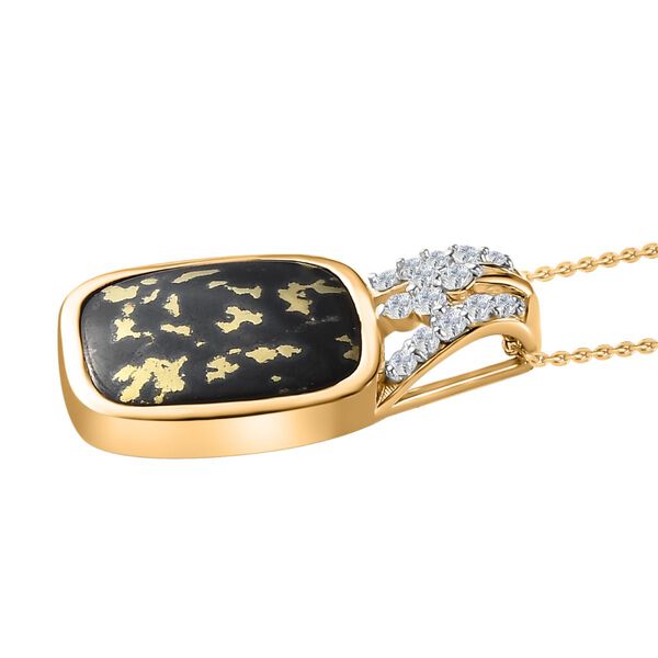 Goldenite und Zirkon Anhänger mit 45cm Kette - 8,16 ct. image number 3