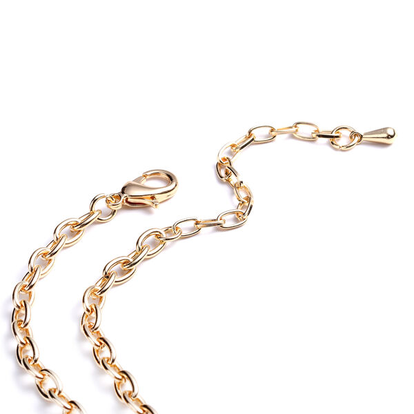 Mehrfarbige, emaillierte & wei&szlig;e Kristall Blumen-Halskette, ca. 50+2 cm lang, goldfarben image number 3