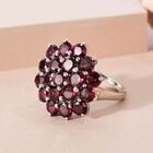 Rhodolith Granat Cluster Ring 925 Silber platiniert  ca. 6,57 ct image number 1