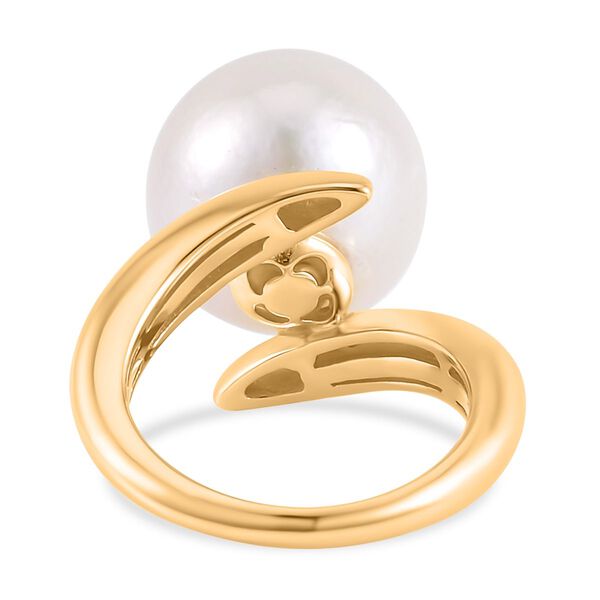 14-15mm wei&szlig;er Edison Perle-Ring image number 6