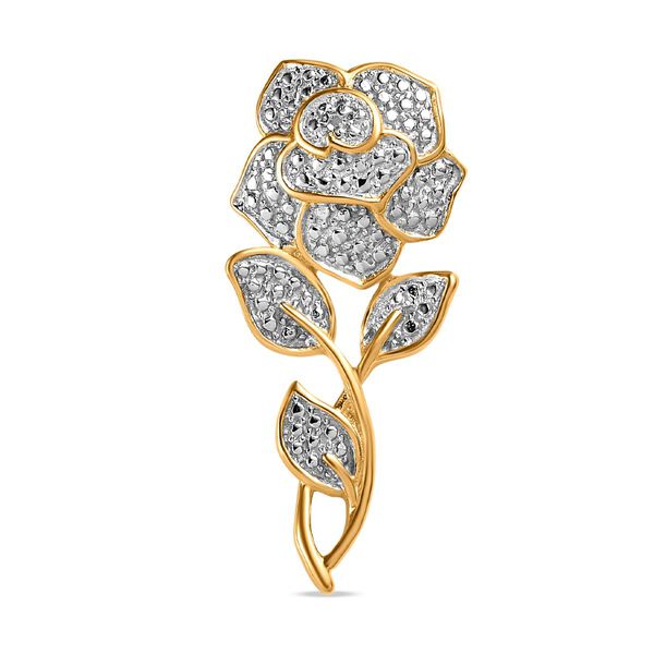 Wei&szlig;er Diamant Anh&auml;nger, 925 Silber Gelbgold Vermeil image number 0