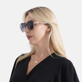LA MAREY Sonnenbrille UV400 mit polarisierten Gl&auml;sern leichter Rahmen 14,5 x 15 cm Grau