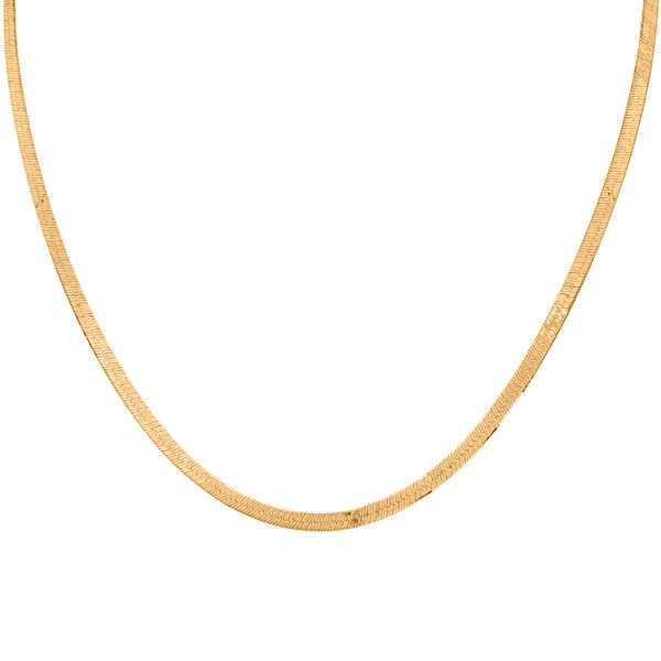 Italianische Fischgr&auml;t-Kette, ca. 45 cm mit 5 cm Extender, 925 Silber vergoldet ca. 4,78g