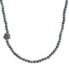 D'Joy Nat&uuml;rlicher Olmek Jadeit Halskette ca. 50 cm 925 Silber rhodiniert ca. 170,00 ct.