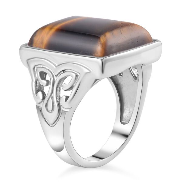 Gelbes Tigerauge Ring, 316L Edelstahl, (Größe 16.00), ca. 5.00 ct image number 5