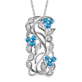 ALLORO AA Neon Apatit Anhänger mit 45cm Kette - 0,39 ct.
