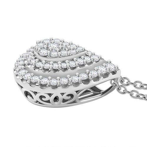 LUXURIANT DIAMOND- SGL zertifizierter VS Labor Diamant Anhänger mit 45cm Kette, 925 Silber rhodiniert - 1 ct. image number 4