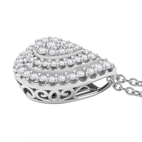 LUXURIANT SGL zertifizierter VS Labor Diamant Anh&auml;nger mit 45cm Kette, 925 Silber rhodiniert - 1 ct. image number 4