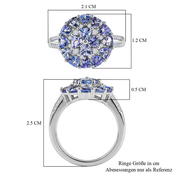 Tansanit und Zirkon Ring - 2,03 ct. image number 7