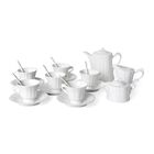 22 teiliges Porzellan geprägtes Tee-Set, 6 Tassen, 6 Teller, 7 Löffel, 1 Teekanne, 1 Zucker, 1 Milch image number 0