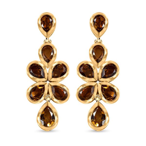 Champagner Quarz Ohrringe, 925 Silber vergoldet ca. 7,88 ct