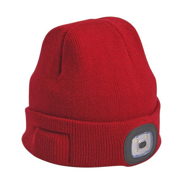 Vielseitige Strickm&uuml;tze mit Bluetooth und eingebautem LED-Licht, burgunder image number 6