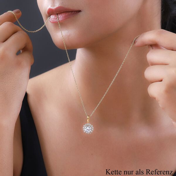 Wei&szlig;er Zirkonia-Anh&auml;nger, 925 Silber vergoldet ca. 4,36 ct image number 2