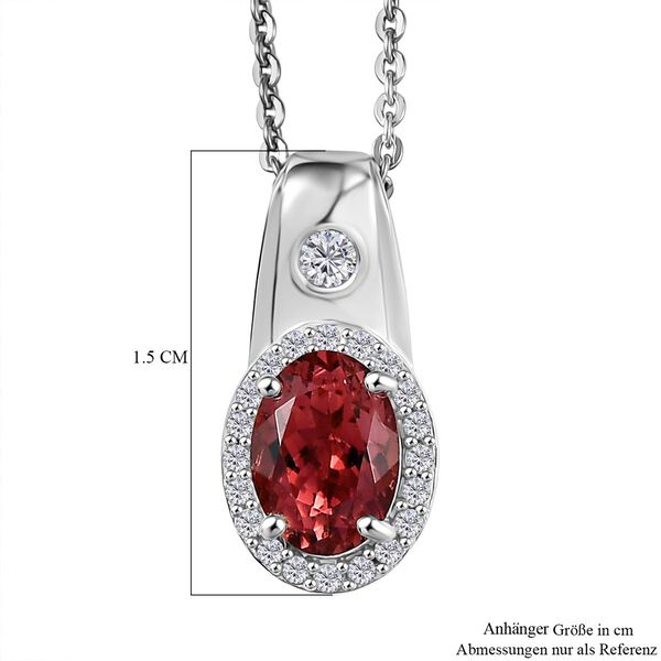 D'Joy AA Blush Turmalin, Moissanit Schmuckset ca. 50 cm 925 Silber rhodiniert ca. 1,04 ct. image number 5